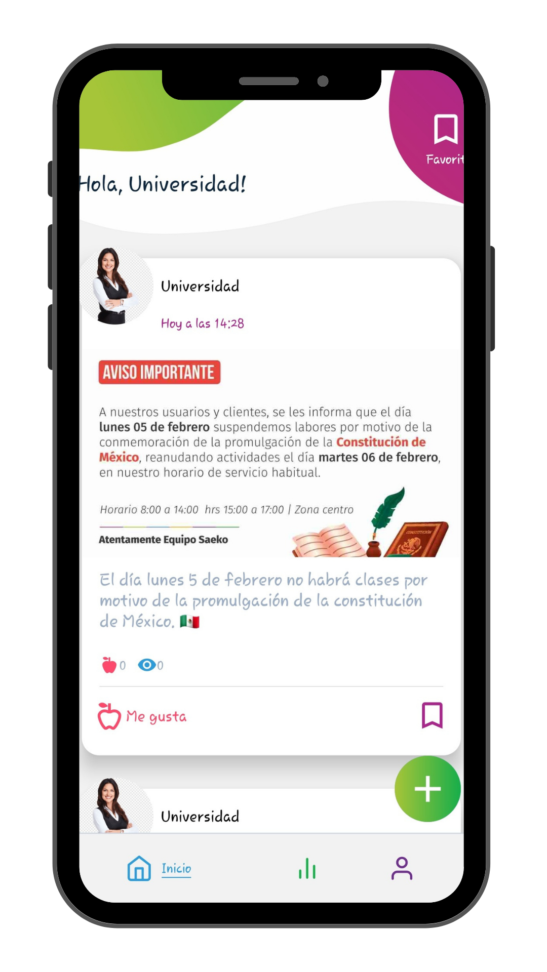 mensaje Saeko app mensaje Saeko app