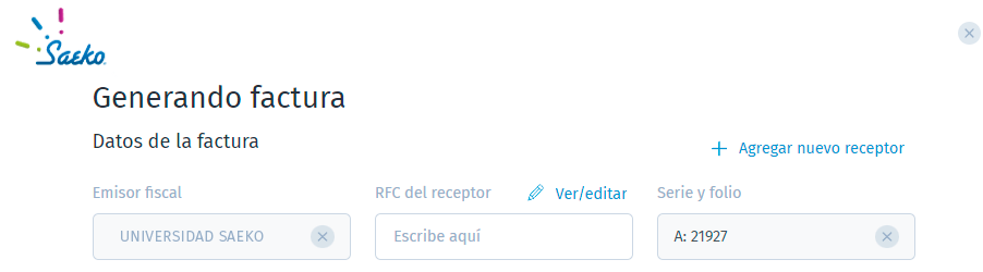 Añadir receptor Añadir receptor