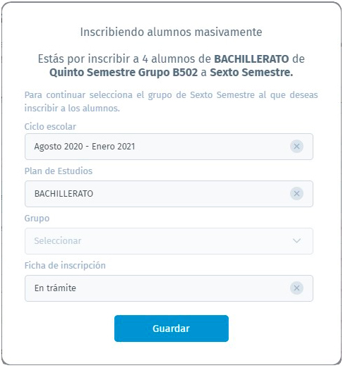 Inscripción masiva