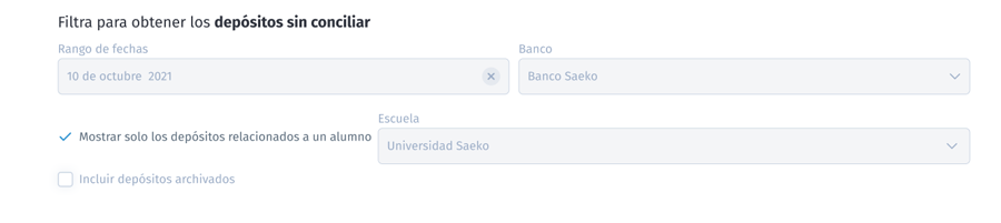 Filtros conciliacion Filtros conciliacion